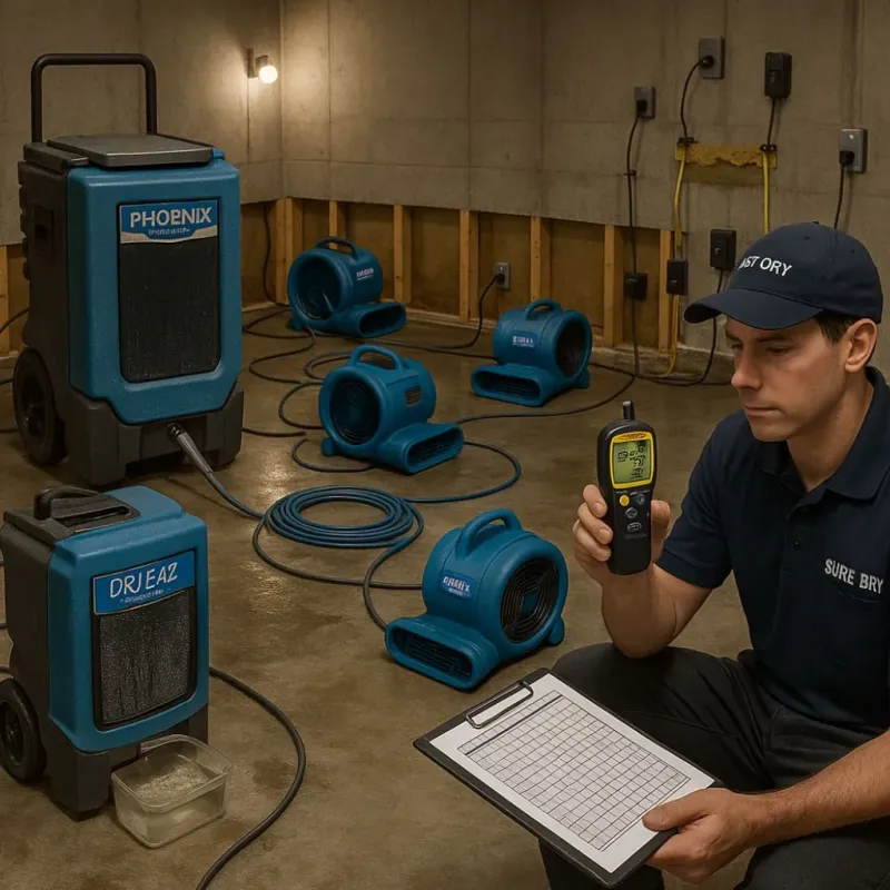 Structural Drying and Dehumidification process in Crandon Lakes, NJ